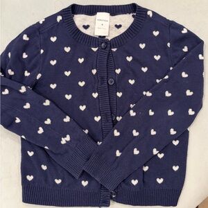 Nordstrom Navy and White Heart Cardigan